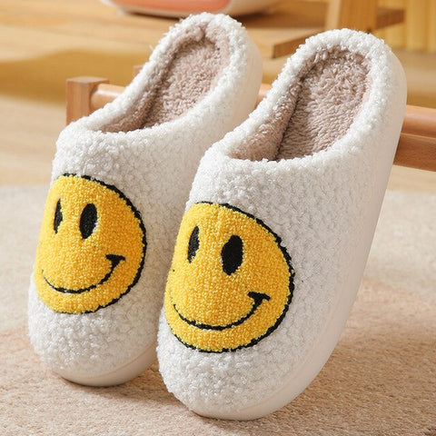 Smiley sloffen Wit / geel